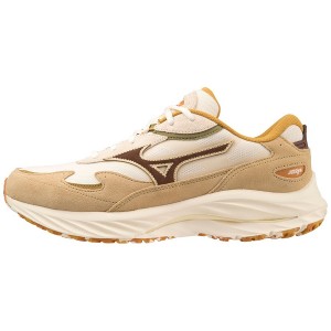 Beige Men Mizuno Wave Rider Sneakers | 9630-AMIBQ