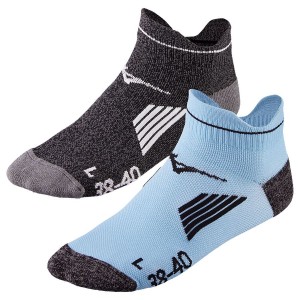 Black Men Mizuno Active Training Mid 2p Socks | 0946-MCVRS