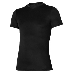 Black Men Mizuno Bt Under V Neck T Shirts | 7368-CENZF