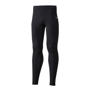 Black Men Mizuno Core Long Tight Joggers | 5249-QHXLZ