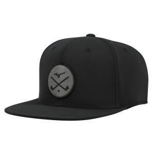 Black Men Mizuno Crossed Clubs Snapbk Headwear | 1576-LSJRA