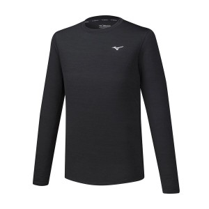 Black Men Mizuno Impulse Core Ls T Shirts | 0134-ERINW