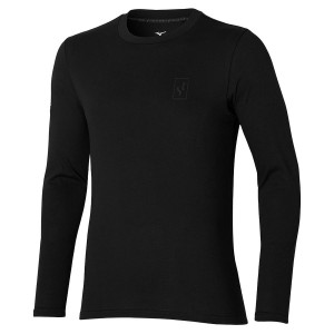 Black Men Mizuno Long Sleeve Tops | 2068-DHUTA