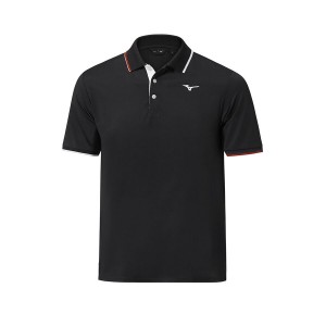 Black Men Mizuno Qd Comp Plus Polo Shirts | 6739-GSZUM