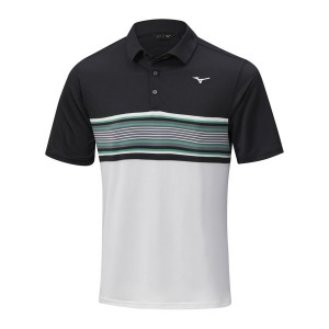 Black Men Mizuno Quick Dry Oceanic Polo Shirts | 4619-WBNTA