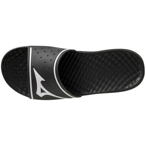 Black Men Mizuno Relax Slides | 3728-MAXCB