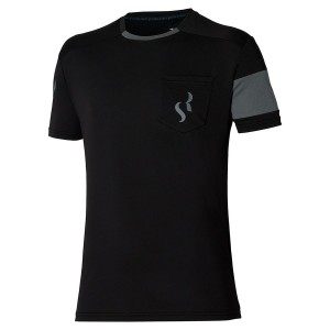 Black Men Mizuno Sergio Ramos Casual T Shirts | 1875-USLHE