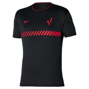 Black Men Mizuno Sergio Ramos Training T Shirts | 4560-RYMPW