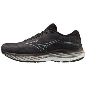 Black Men Mizuno Wave Rider 27 Running Shoes | 7518-PXSVZ