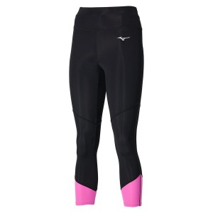 Black Women Mizuno Impulse Core 3/4 Leggings | 9608-TILPS