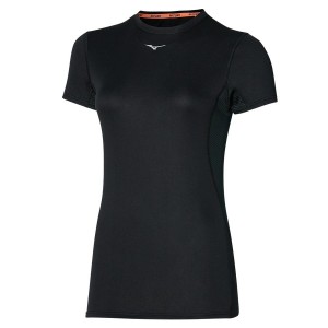 Black Women Mizuno Mid Weight-L T Shirts | 6930-GXRSQ