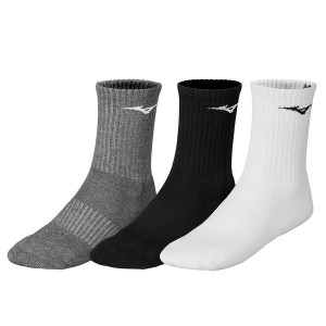 Black / Grey / White Women Mizuno Training 3p Socks | 2481-SBKXU