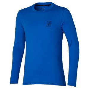 Blue Men Mizuno Long Sleeve Shirt Sr Tops | 2108-YIZLW