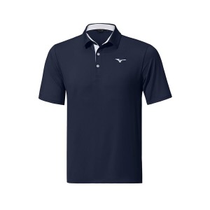 Blue Men Mizuno Qd Comp Polo Shirts | 9415-MFVBZ