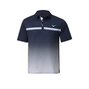 Blue Men Mizuno Qd Elite Gradient Polo Shirts | 6938-WBQCT