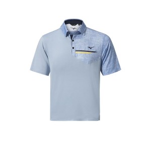 Blue Men Mizuno Qd Hazard Bloc Polo Shirts | 4793-GILJZ