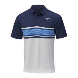 Blue Men Mizuno Quick Dry Oceanic Polo Shirts | 1072-UYGKP