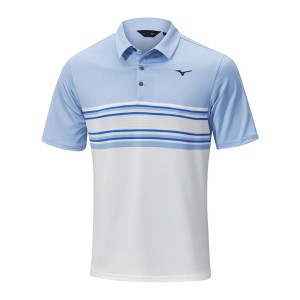 Blue Men Mizuno Quick Dry Oceanic Polo Shirts | 5470-OQVUE