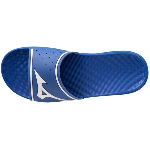 Blue Men Mizuno Relax Slides | 9583-RIFKW