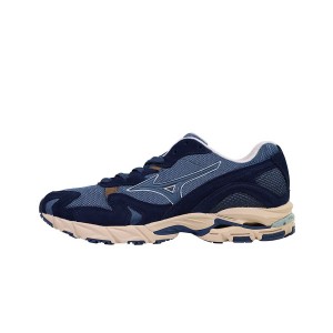 Blue Men Mizuno Wave Rider 10 Sneakers | 7831-TRBKQ