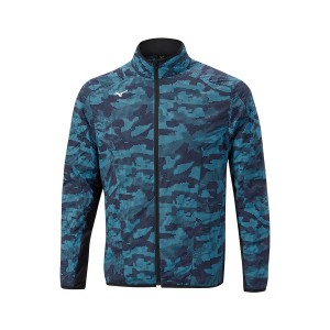 Blue Men Mizuno Winter Stretch Full Zip Jackets | 6824-DNSXE