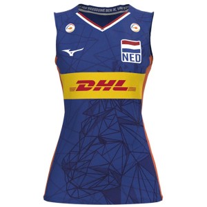 Blue Women Mizuno Nevobo Volleyball Match Tanks | 1758-TCBSY