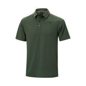 Green Men Mizuno Bt Winter Polo Shirts | 4185-ELVPF