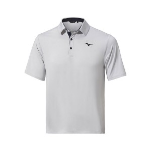 Grey Men Mizuno Qd Comp Polo Shirts | 2814-XHBZF