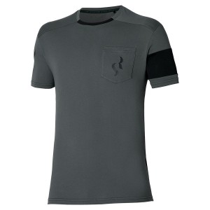 Grey Men Mizuno Sergio Ramos Casual T Shirts | 9053-FVBRT