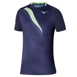 Grey / Blue Men Mizuno Release Shadow T Shirts | 8475-OXIMA