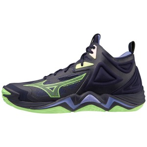 Navy Men Mizuno Wave Momentum 3 Mid Volleyball Shoes | 4137-ADKLJ