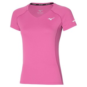 Pink Women Mizuno Alpha Sun Protect T Shirts | 1478-ZMIAC