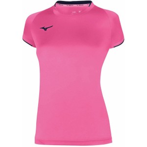 Pink Women Mizuno Core Ss T Shirts | 2136-GRXVW