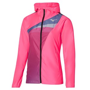 Pink Women Mizuno Release Hooded Jackets | 1325-IFEHT