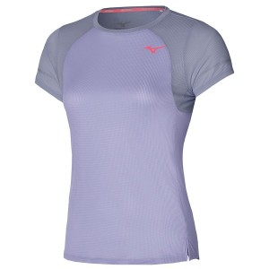 Purple Women Mizuno Dryaeroflow T Shirts | 5314-BXSPD