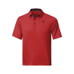 Red Men Mizuno Qd Comp Polo Shirts | 7280-LZPFR