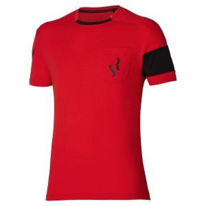 Red Men Mizuno Sergio Ramos Casual T Shirts | 8649-ICSXM