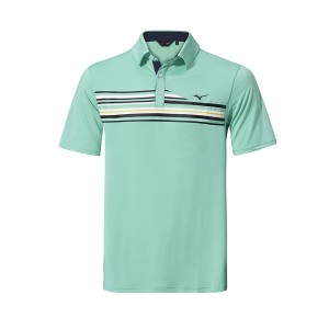 Stripes / Green Men Mizuno Qd Elite Stripe Polo Shirts | 1527-OXHDJ