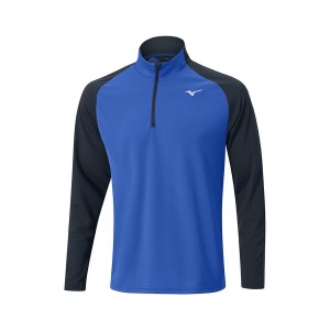 Turquoise / Blue Men Mizuno Winter Breeze Bloc 1/4 Zip Tops | 1573-XGETM