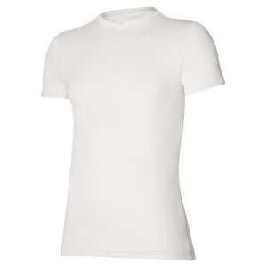 White Men Mizuno Bt Under V Neck T Shirts | 2496-NFQGA