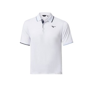 White Men Mizuno Qd Comp Plus Polo Shirts | 5309-RGEVQ