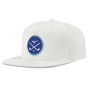 White Women Mizuno Crossed Clubs Snapbk Headwear | 9135-SEVYP