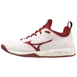 White / Dark Red Women Mizuno Wave Luminous 2 Volleyball Shoes | 0351-XRMUG