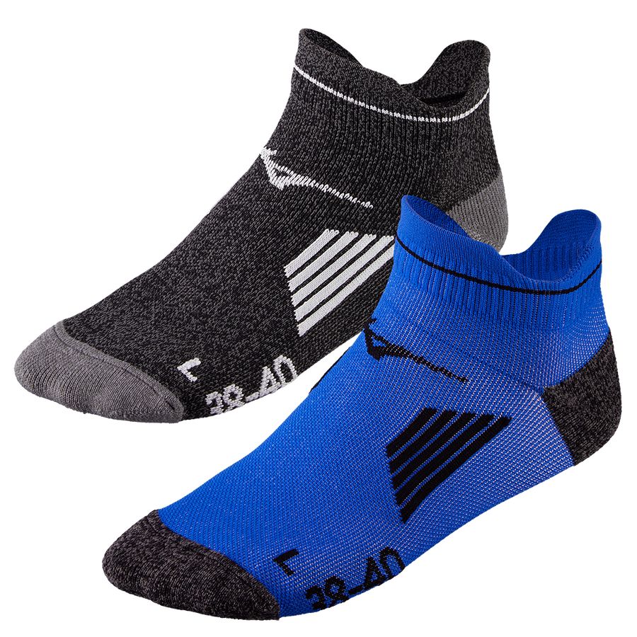 Black Men Mizuno Active Training Mid 2p Socks | 5328-YBFGL