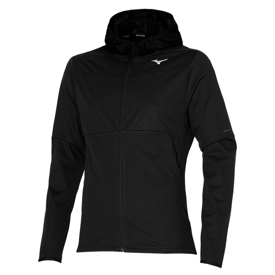 Black Men Mizuno Breath Thermo Jackets | 4650-RKFBO