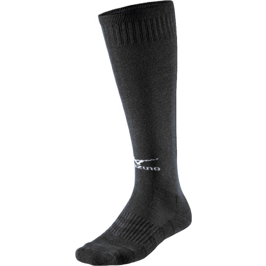 Black Men Mizuno Comf Volleyball Long Socks | 3012-WPAGU