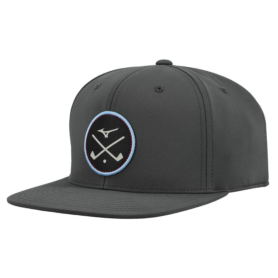 Black Men Mizuno Crossed Clubs Snapbk Headwear | 7413-IDGOJ