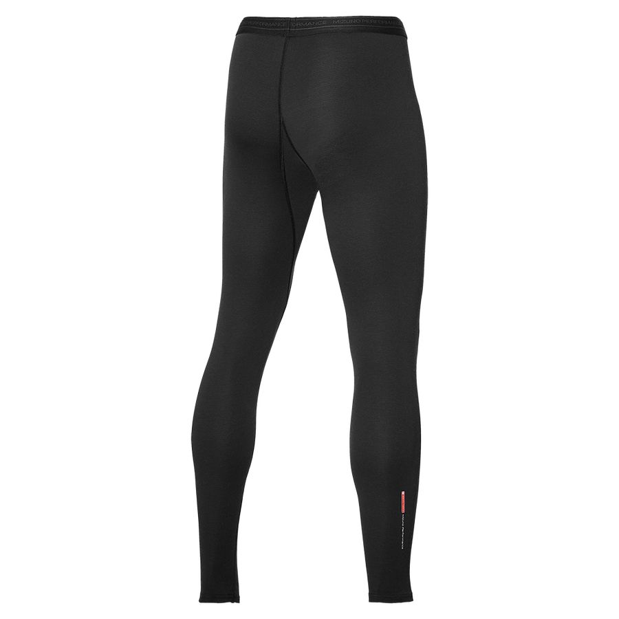 Black Men Mizuno Midweight Long Tight Joggers | 7364-NOHUW