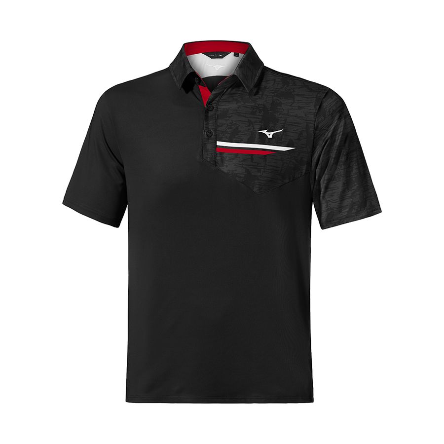 Black Men Mizuno Qd Hazard Bloc Polo Shirts | 6328-DQEYW