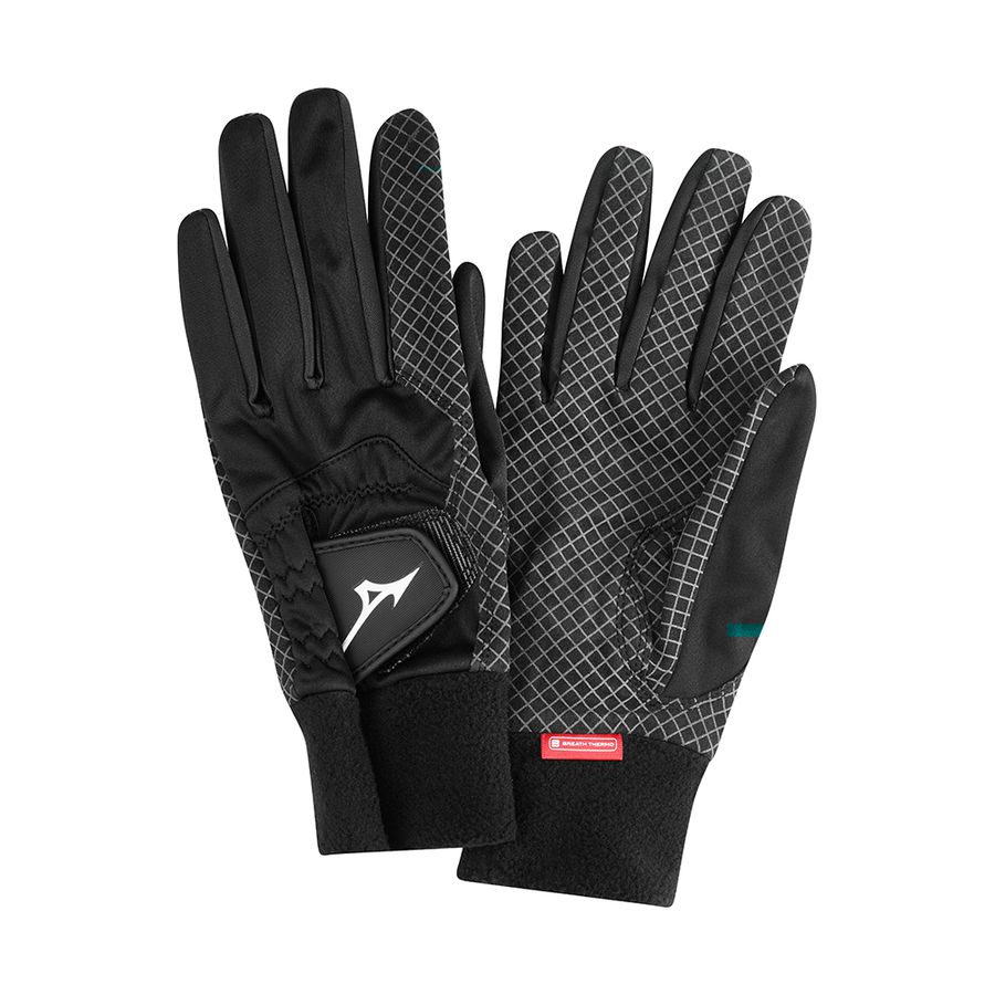 Black Men Mizuno Thermagrips Gloves | 8092-LABCI